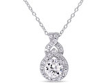 1 4/5 Carat (ctw) Lab-Created Synthetic White Sapphire Pendant Necklace in Sterling Silver